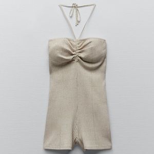 Zara nude halter romper / playsuit